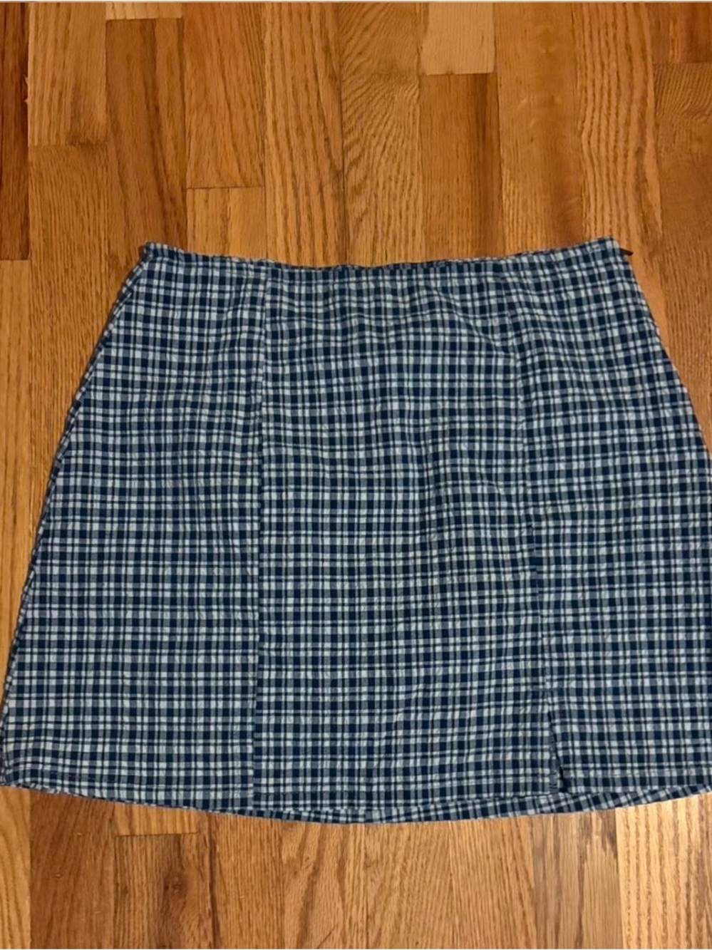 BDG Navy and White Plaid Mini Skirt